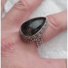 Zilveren ring met Toermalijnkwarts in bewerkte setting 19 mm