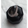 Zilveren ring met Toermalijnkwarts in bewerkte setting 19 mm