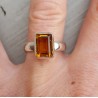 Zilveren ring gezet met rechthoekige Citrien 17.5 mm