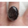 Zilveren ring met Toermalijnkwarts in bewerkte setting 19 mm
