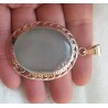 Zilveren hanger met aqua Chalcedoon in open bewerkte setting
