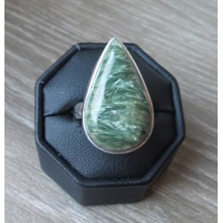 Zilveren ring gezet met Seraphiniet ring maat 17.7 mm
