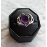 Zilveren ring gezet met cabochon Amethist 17 mm