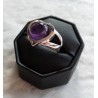 Zilveren ring gezet met cabochon Amethist 17 mm