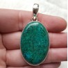 Zilveren hanger met grote ovale cabochon Chrysocolla