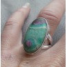 Zilveren ring gezet met ovale Robijn in Fuchsiet 17 mm