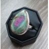Zilveren ring met druppelvorm Robijn in Fuchsiet 18.5 mm
