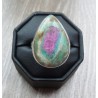 Zilveren ring met druppelvorm Robijn in Fuchsiet 18.5 mm