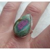 Zilveren ring met druppelvorm Robijn in Fuchsiet 18.5 mm