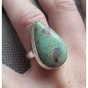 Zilveren ring gezet met druppelvorm Robijn in Fuchsiet 17.3 mm
