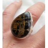 Zilveren ring gezet met druppelvorm Pilbara Jaspis 17 mm