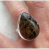 Zilveren ring gezet met druppelvorm Pilbara Jaspis 17 mm