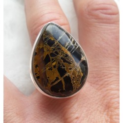 Zilveren ring gezet met druppelvorm Pilbara Jaspis 17 mm