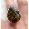 Zilveren ring gezet met druppelvorm Pilbara Jaspis 17 mm