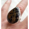 Zilveren ring gezet met druppelvorm Pilbara Jaspis 17 mm
