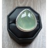 Zilveren ring met druppelvorm Prehniet maat 18.5 mm