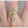 Zilveren ring gezet met Peridot en Prehniet