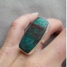 Zilveren ring met Sonora sunrise (chrysocolla met cupriet) 17.3