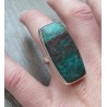 Zilveren ring met Sonora sunrise (chrysocolla met cupriet) 17.3