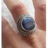 Zilveren ring gezet met ronde Kyaniet ring maat 18.5 mm