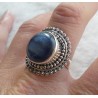 Zilveren ring gezet met ronde Kyaniet ring maat 18.5 mm