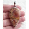 Zilveren hanger grote druppelvorm Birds Eye Jaspis