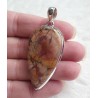 Zilveren hanger grote druppelvorm Birds Eye Jaspis