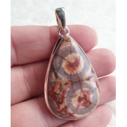 Zilveren hanger met druppelvorm Birds Eye Jaspis