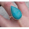 Zilveren ring gezet met druppelvorm Chrysocolla maat 19.7 mm