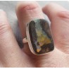 Zilveren ring gezet met rechthoekige Boulder Opaal 18.5 mm