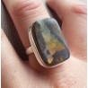 Zilveren ring gezet met rechthoekige Boulder Opaal 18.5 mm