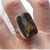 Zilveren ring gezet met rechthoekige Boulder Opaal 18.5 mm
