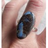 Zilveren ring gezet met Boulder Opaal ring maat 19.7 mm