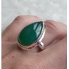 Zilveren ring gezet met druppelvorm groene Onyx maat 17.5 mm