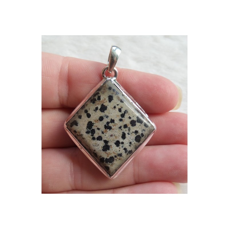 Zilveren hanger gezet met Dalmatier Jaspis