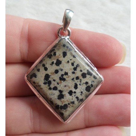 Zilveren hanger gezet met Dalmatier Jaspis