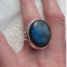 Zilveren ring gezet met Labradoriet maat 18 mm