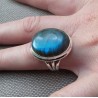 Zilveren ring gezet met Labradoriet maat 18 mm