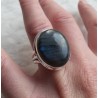 Zilveren ring gezet met Labradoriet maat 18 mm