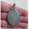 Zilveren hanger gezet met aqua Chalcedoon