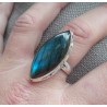 Zilveren ring gezet met marquise Labradoriet maat 19 mm