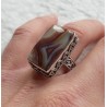 Zilveren ring rechthoekige Laguna Lace Agaat maat 17.5 mm