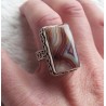 Zilveren ring rechthoekige Laguna Lace Agaat maat 17.5 mm