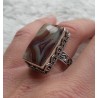Zilveren ring rechthoekige Laguna Lace Agaat maat 17.5 mm