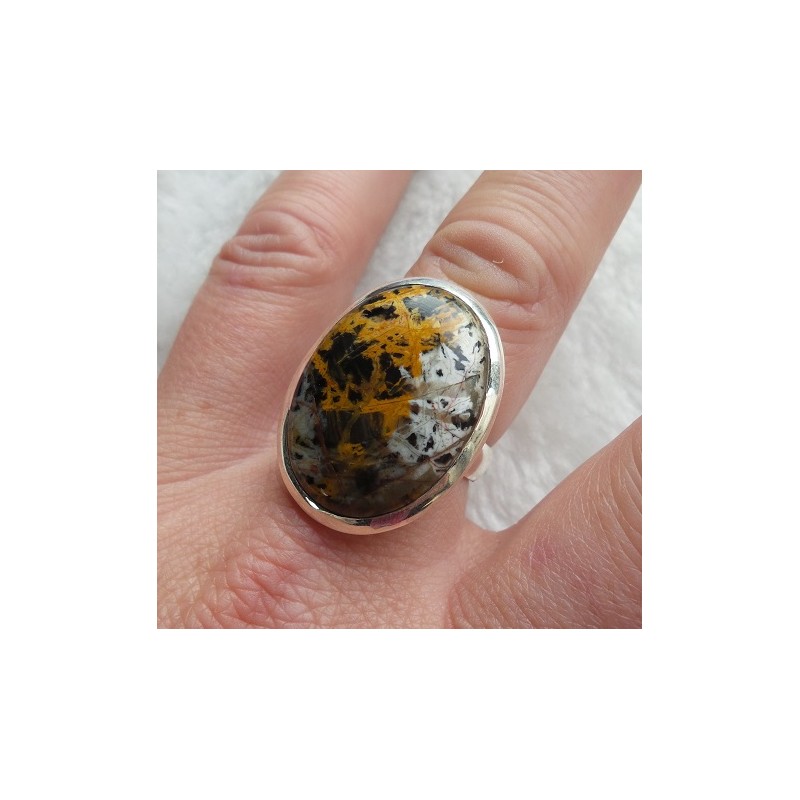 Zilveren ring gezet met Pilbara Jaspis ring maat 18 mm