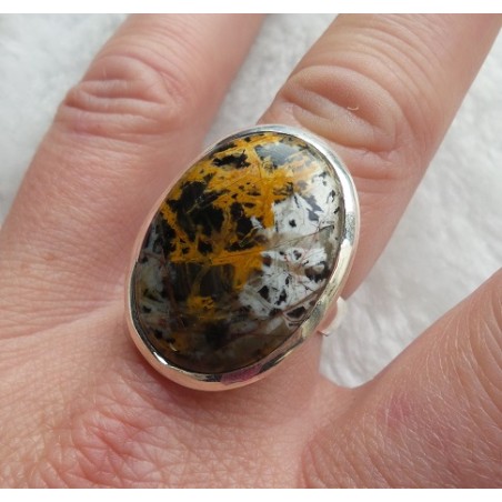 Zilveren ring gezet met Pilbara Jaspis ring maat 18 mm