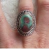 Zilveren ring met Robijn in Fuchsiet gezet in bewerkte kop 17 mm