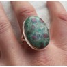 Zilveren ring gezet met grote Robijn in Fuchsiet maat 20 mm
