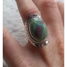 Zilveren ring gezet met Robijn in Fuchsiet ring maat 17.7 mm
