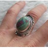 Zilveren ring gezet met Robijn in Fuchsiet ring maat 17.7 mm